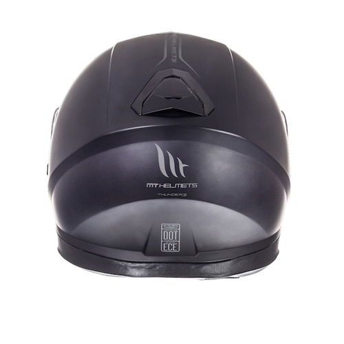 MT Thunder 3 SV Matt Black Full Face Motorcycle Helmet Back                                                                                                                                                                                                    