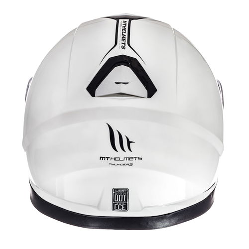 MT Thunder 3 SV White Full Face Motorcycle Helmet Back                                                                                                                                                                                                         