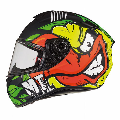 MT Targo Truck Black Flu Yellow Green Full Face Motorcycle Helmet Left Side                                                                                                                                                                                    