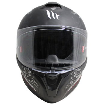 MT Targo Dagger Matt Black Grey Full Face Motorcycle Helmet Front                                                                                                                                                                                              