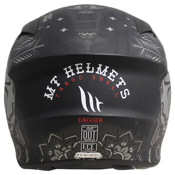 MT Targo Dagger Matt Black Grey Full Face Motorcycle Helmet Back                                                                                                                                                                                               