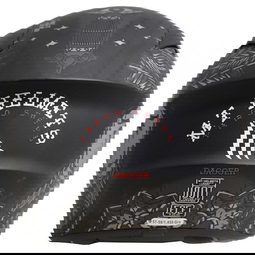 MT Targo Dagger Matt Black Grey Full Face Motorcycle Helmet Back                                                                                                                                                                                               