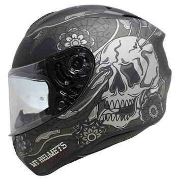 MT Targo Dagger Matt Black Grey Full Face Motorcycle Helmet Left Side                                                                                                                                                                                          