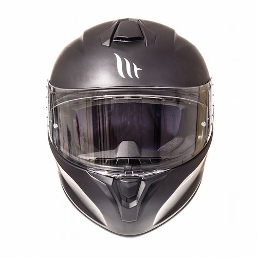 MT Targo Matt Black Full Face Motorcycle Helmet Front                                                                                                                                                                                                          