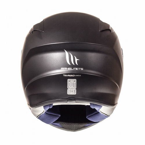 MT Targo Matt Black Full Face Motorcycle Helmet Back                                                                                                                                                                                                           
