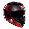 AGV AGV K3 Helmet ECE 22.06 Striga Matt Black Grey Red - Thumbnail 2