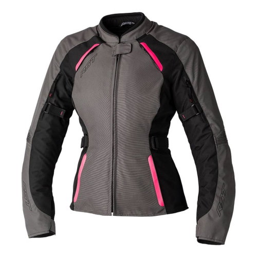 RST RST Ava Ladies Textile Jacket Grey Black Neon Pink