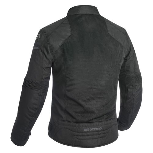 Oxford Products Delta 1 Black Textile Motorcycle Jacket Back                                                                                                                                                                                                   