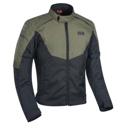 Oxford Products Delta 1 Black Green Textile Motorcycle Jacket Front                                                                                                                                                                                            