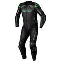 S1 CE Mens Leather Suit Black Grey Neon Green