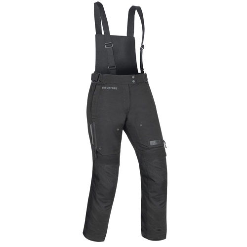 Oxford Products Mondial Ladies Tech Black Textile Motorcycle Pants Front                                                                                                                                                                                       