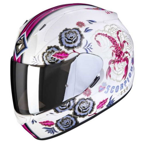 Scorpion EXO 390 Chica II Helmet White Pink