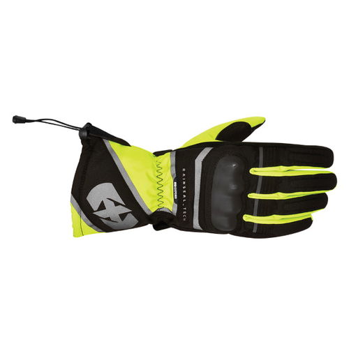 Oxford Products Montreal 1 Black Fluo Yellow Motorcycle Gloves Back                                                                                                                                                                                            
