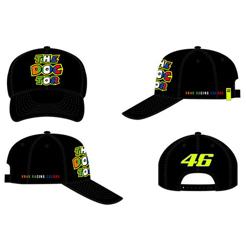 VR46 Cap - Stripes Black