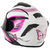 Vcan V151 Kids Pink Butterfly Motorcycle Helmet Back Left                                                                                                                                                                                                      