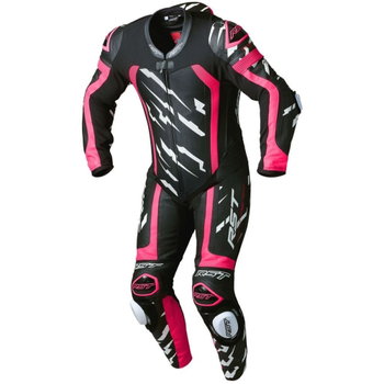 RST RST Pro Series Evo Airbag CE Suit Neon Pink White Lightning