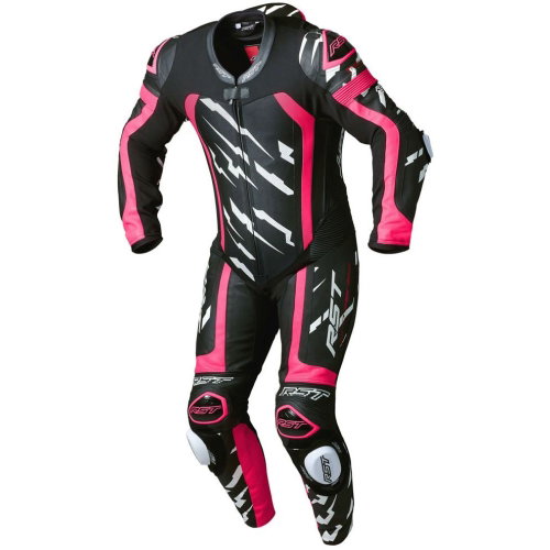 RST RST Pro Series Evo Airbag CE Suit Neon Pink White Lightning