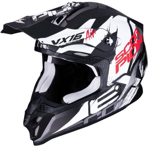 Scorpion VX-16 Air Albion Helmet Black White