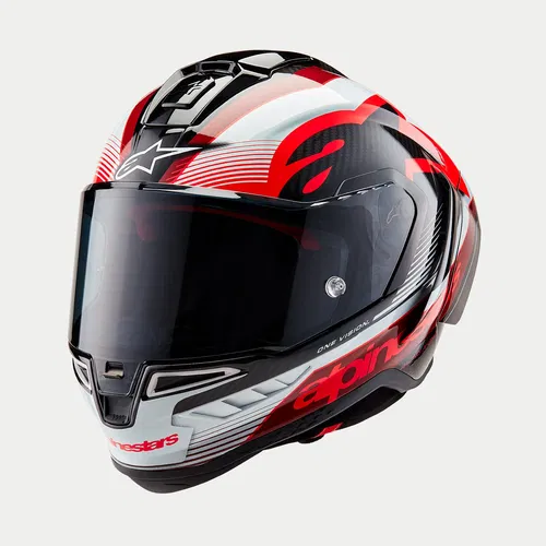 Alpinestars Supertech R10 Helmet Team Black Carbon Red White