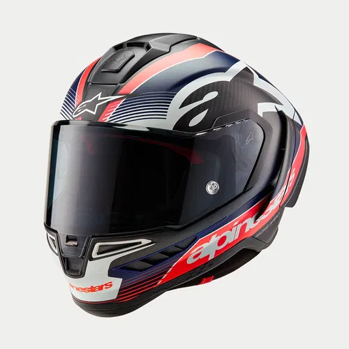 Alpinestars Supertech R10 Helmet Team Black Carbon Red Blue