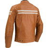 Segura Stripe Camel Leather Motorcycle Jacket Back                                                                                                                                                                                                             