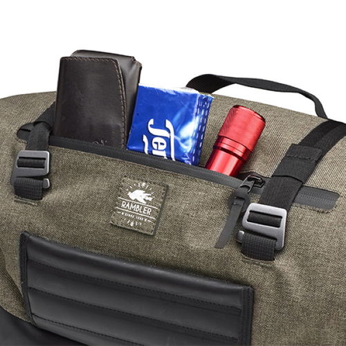 Kappa Rambler 26ltr Olive Green Motorcycle Tail Bag Side Pocket                                                                                                                                                                                                
