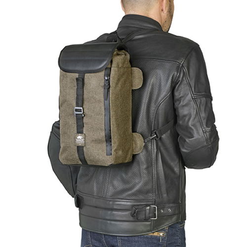 Kappa Rambler Olive Green 7ltr Motorcycle Tank Bag as a Backpack                                                                                                                                                                                               