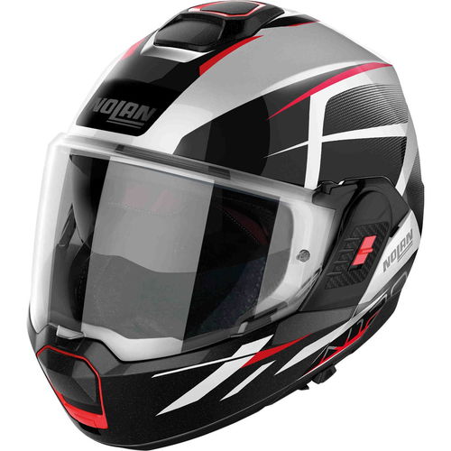 Nolan N120-1 Nightlife Helmet Metal White Black Red 027