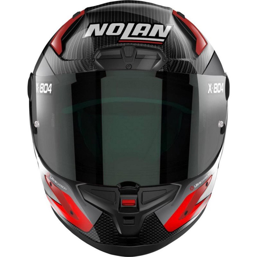 Nolan X-804 RS Ultra Carbon Helmet - Hot Lap Red 013 - FREE