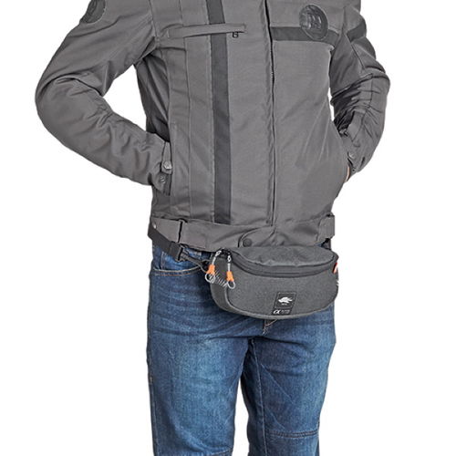Kappa 2.8ltr Dark Grey Motorcycle Handlebar Bag as Waist Bag                                                                                                                                                                                                   