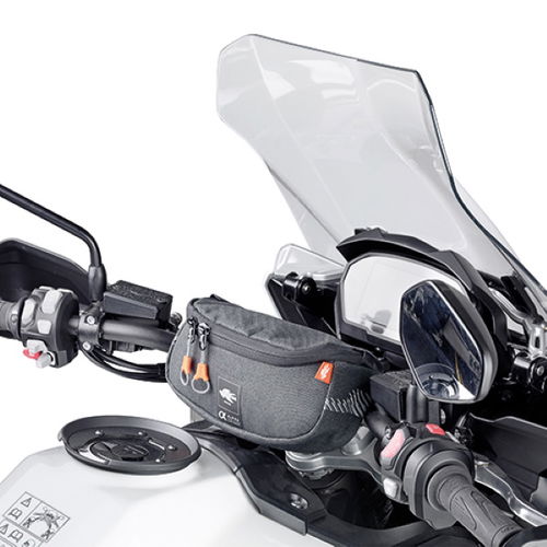 Kappa 2.8ltr Dark Grey Motorcycle Handlebar Bag Fitted                                                                                                                                                                                                         