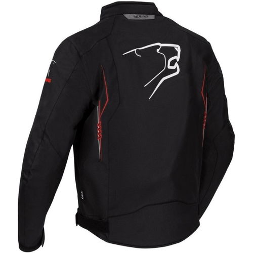 Bering Forcio Black Red White Textile Motorcycle Jacket Back                                                                                                                                                                                                   