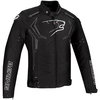 Bering Guardian Black White Silver Textile Motorcycle Jacket Front                                                                                                                                                                                             