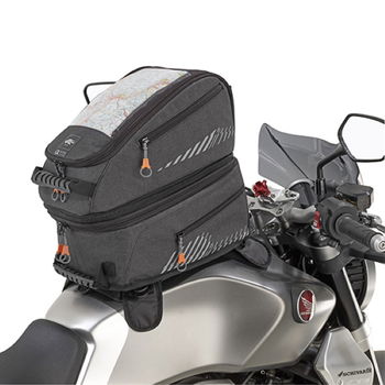 Kappa 20-40ltr Dark Grey Double Motorcycle Tankbag In Use