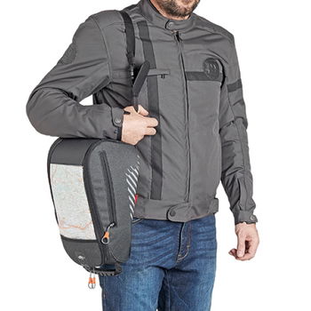 Kappa 20-40ltr Dark Grey Double Motorcycle Tankbag Shoulder Strap