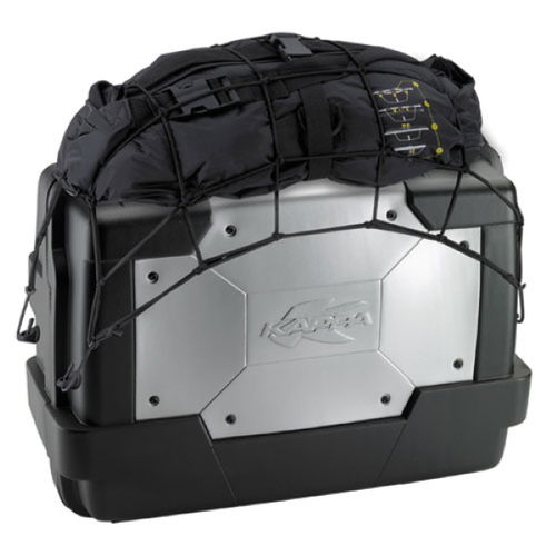 Kappa Garda 33ltr Black Silver Motorcycle Top Case with Cargo Net Lugs                                                                                                                                                                                         