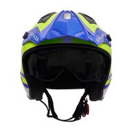 Rock 6 Pilot Helmet Blue White Fluo