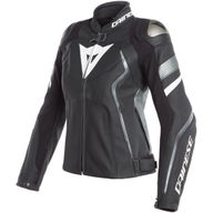 Avro 4 Ladys Leather Jacket Matt Black Anthracite White