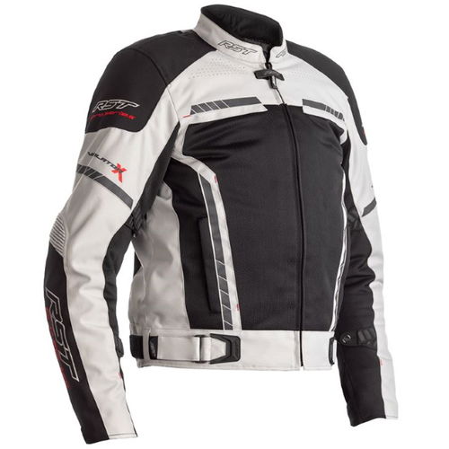 RST Ventilator-X CE Silver Black Textile Motorcycle Jacket Front                                                                                                                                                                                               