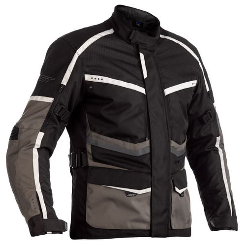RST Maverick CE Black Grey Silver Textile Motorcycle Jacket Front                                                                                                                                                                                              