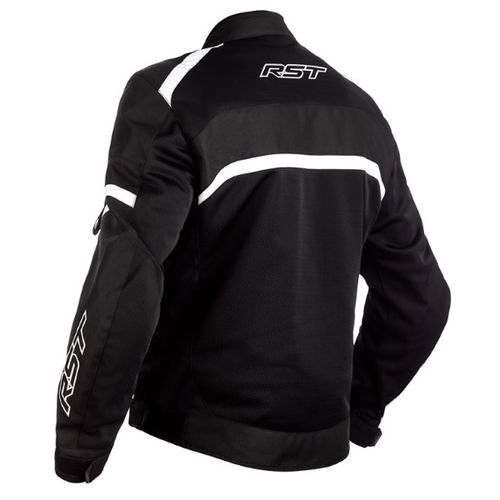 RST Pilot Air CE Black White Textile Motorcycle Jacket Back                                                                                                                                                                                                    