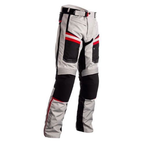 RST Maverick CE Silver Black Red Textile Motorcycle Jeans Front                                                                                                                                                                                                