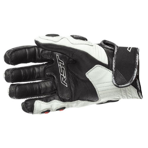RST Freestyle CE Mens Black White Motorcycle Gloves Palm                                                                                                                                                                                                       