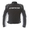 Dainese Racing 3 D-dry Mens Black White Waterproof Textile Motorcycle Jacket Front                                                                                                                                                                             