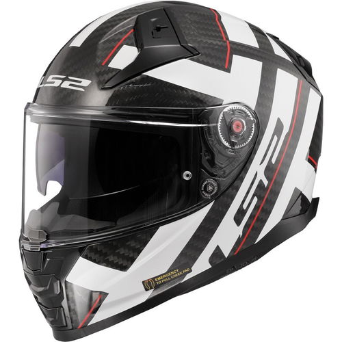 LS2 FF811 Vector II Carbon Helmet Strong Gloss White