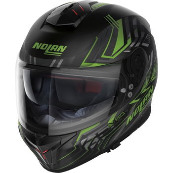 Nolan N80-8 Turbulence Helmet Flat Black Green 080