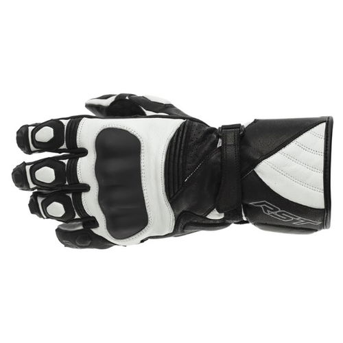 RST GT CE Ladies Black White Motorcycle Gloves Back                                                                                                                                                                                                            