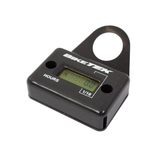 Biketek Engine Hour Meter with Bracket Black Black
