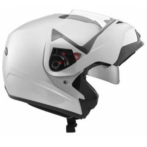 MDS MD200 Solid White Flip Front Motorcycle Helmet Open                                                                                                                                                                                                        