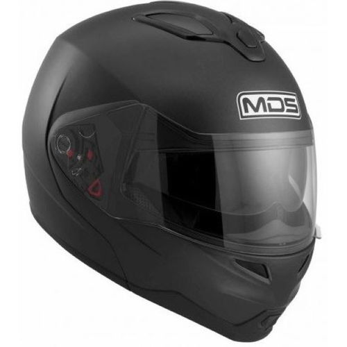 MDS MD200 Solid Matt Black Flip Front Motorcycle Helmet                                                                                                                                                                                                        